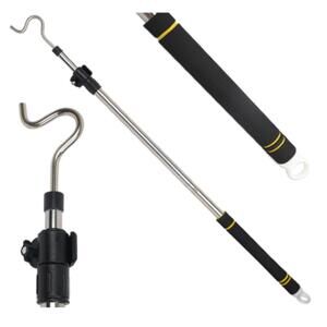 Adjustable Clothes Hook Pole with Extendable Stainless Steel Rod 36-65in